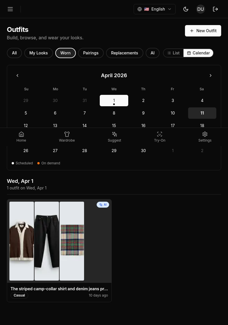 Calendar day selected