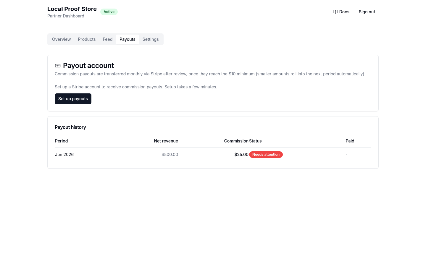 Portal billing tab