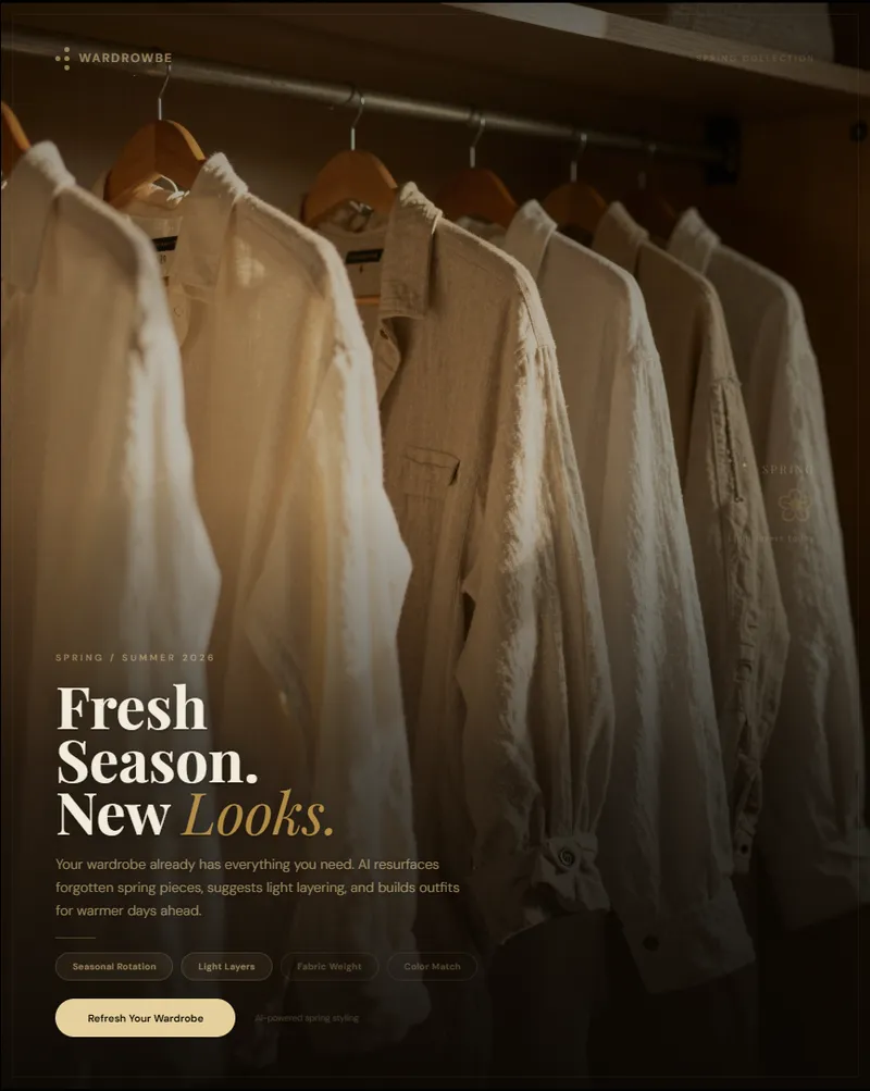 Organized closet after a spring wardrobe audit with neatly arranged seasonal clothing